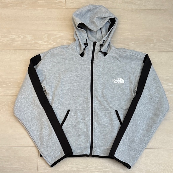 The North Face Light Gray and Black Zip-Up Hoodie - Picture 2 of 7